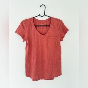 NWT Loft vintage wash t shirt short sleeve scoop neck pocket xsmall cotton